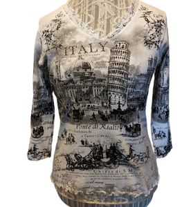 Impulse California Italy Knit Top Graphic Country